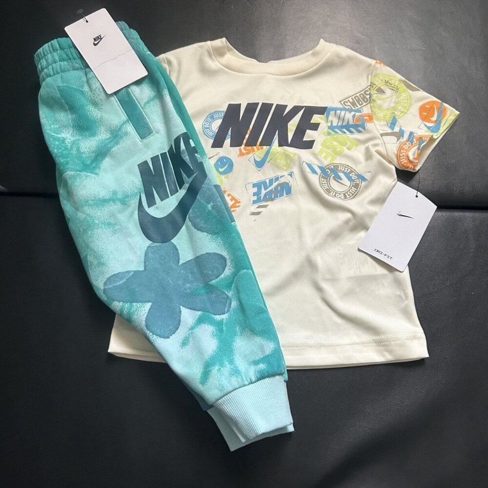 NWT Nike Space Dyed Joggers & Tee Set Boys Size 3T
